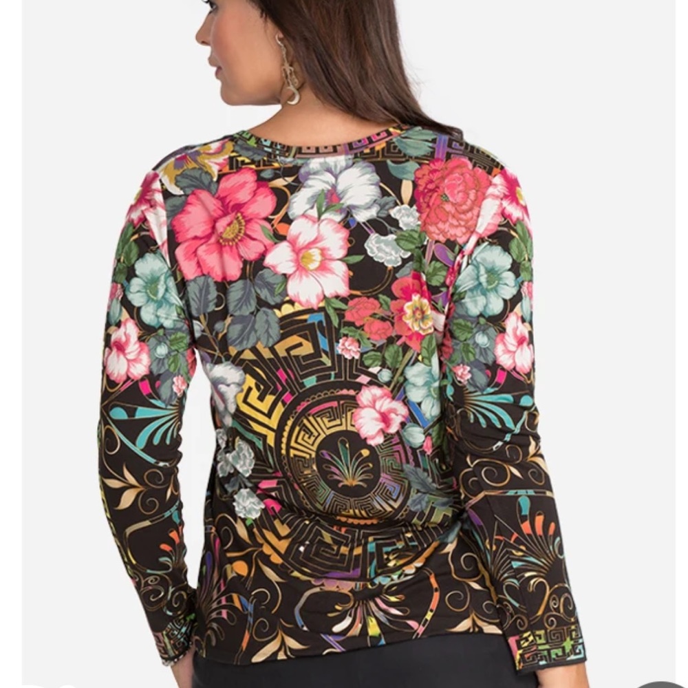 Johnny Was Peace Favorite Long Sleeve V-Neck Tee - T11821-O